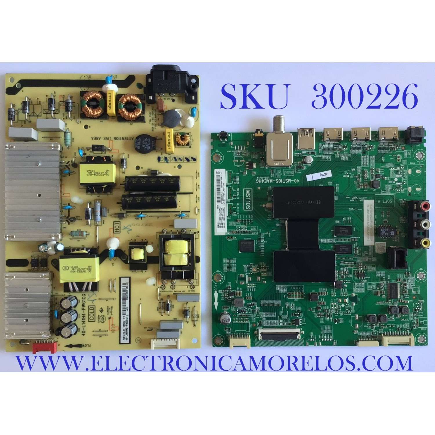 KIT DE TARJETAS PARA TV TCL / MAIN 08-SS55TML-LC308AA / 40-MST10S-MAE4HG / FUENTE 08-L141WA2-PW220AB / 40-L141H4-PWG1CG / PANEL LVU550ND1L SD9W10V1 / MODELO 55S405 / 55S403